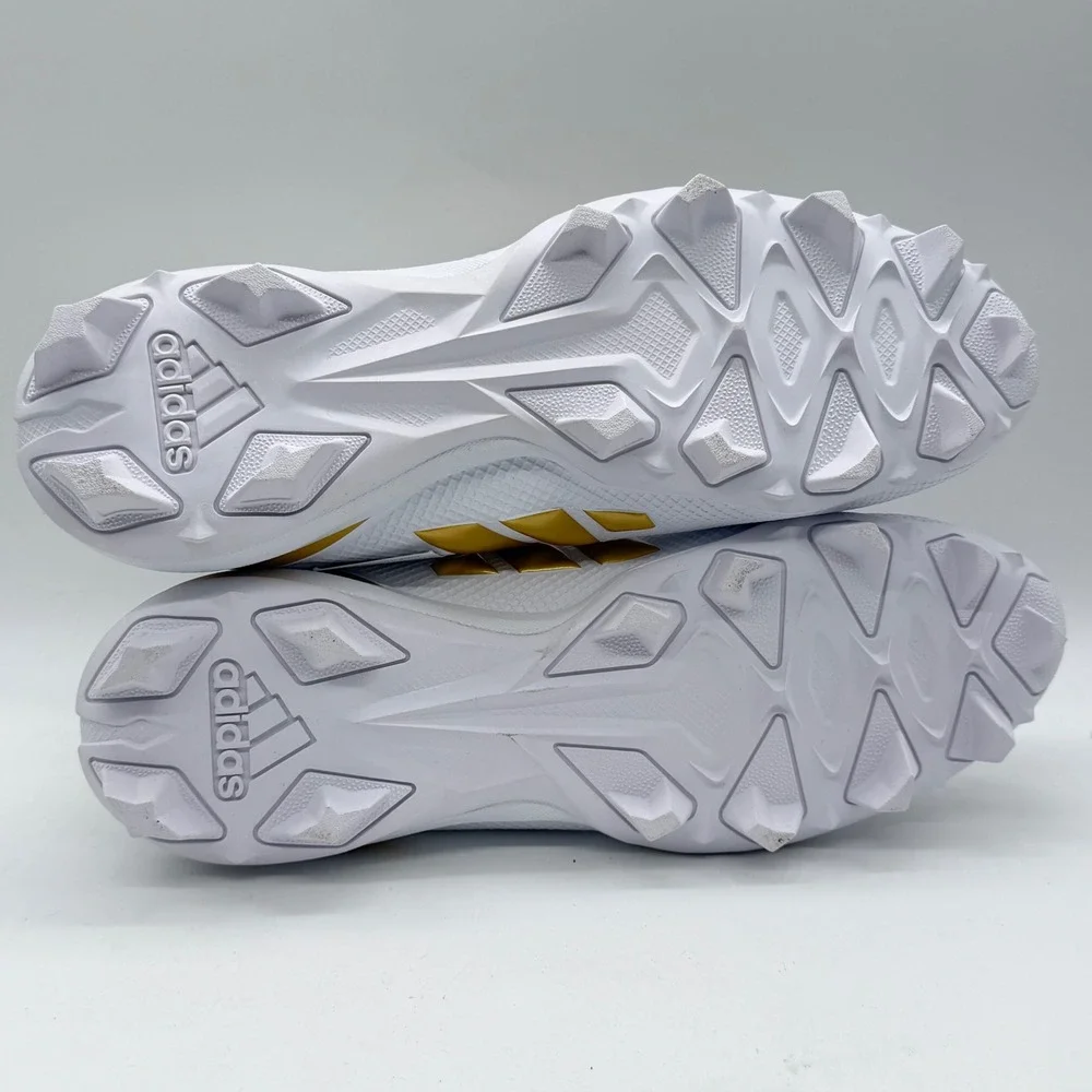 Adidas Adizero Impact.2 MD Football Cleats White Gold Mens 10.5 IF5106 NEW